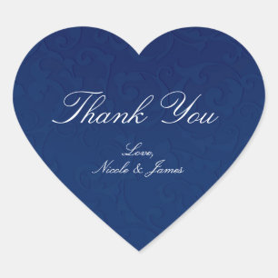 Sticker Cœur Cendrillon Navy Bleu Elégant Mariage de Conte de F