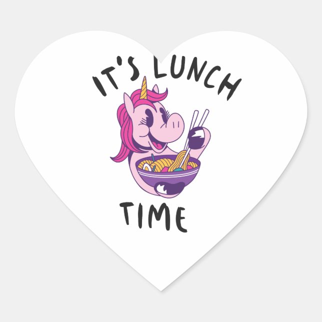Sticker Cœur C'est l'heure du déjeuner (Devant)