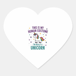 Sticker Cœur C'est Mon Costume D'humain Je Suis Réellement Un T