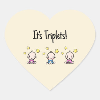 Sticker Cœur C'est Triplets !, Triplet Babies sur mesure