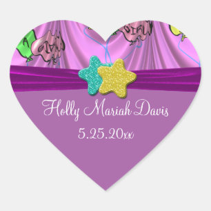 Sticker Cœur C'est une date de coeur de ballons drapée par