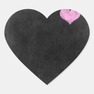 Sticker Cœur Chalkboard Rustique Shabby Chic rose Chalk Love