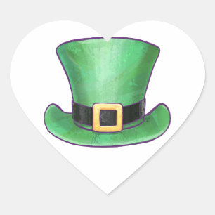 Sticker Cœur Chapeau de la Saint Patrick