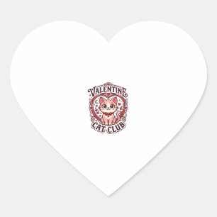 Sticker Cœur Chat de la Saint-Valentin Dessin drôle pour amateu