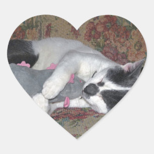 Sticker Cœur Chaton couchant