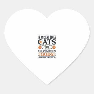 Sticker Cœur Chats Anciens Drôles Adorés Comme Dieux Chemise Vi