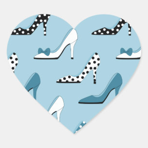 Sticker Cœur Chaussures bleues à talon élevé
