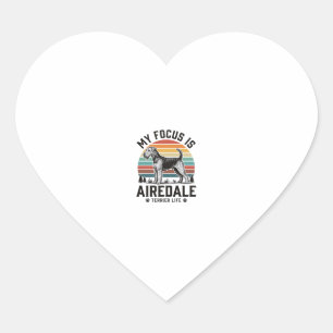 Sticker Cœur Chemise Airedale Terrier Amateur de Chien Vintage