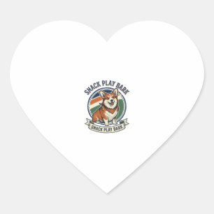 Sticker Cœur Chemise de chien Corgi drôle gravure vintage amour