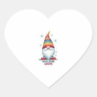 Sticker Cœur Chemise de licorne Gnome famille appariement group