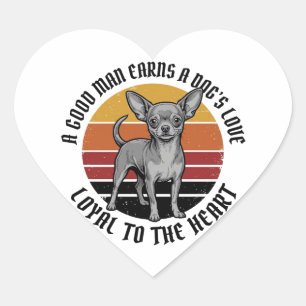 Sticker Cœur Chemise de papa Chihuahua Gravure vintage Concepti