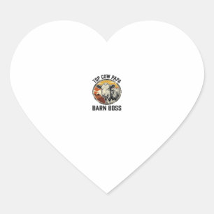 Sticker Cœur Chemise de papa vache gravée vintage graphique de 
