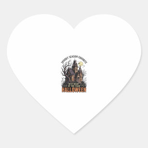 Sticker Cœur Chemise de saison effrayante Gravure vintage du ma