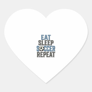 Sticker Cœur Chemise de typographie vintage Soccer Eat Sleep Re