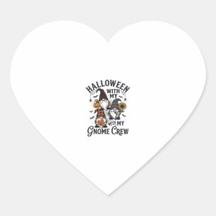 Sticker Cœur Chemise d'équipage de gnome Halloween Gravure Vint