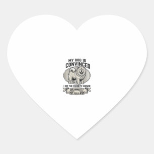 Sticker Cœur Chemise drôle d'amant de chien avec Chow C gravé v
