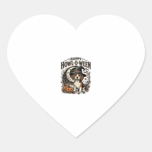 Sticker Cœur Chemise Halloween Chapeau De Sorcière Beagle Joyeu
