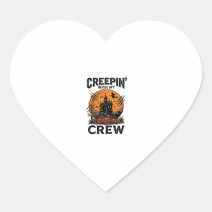 Sticker Cœur Chemise Halloween Maison Hantée Creepin With My Cr