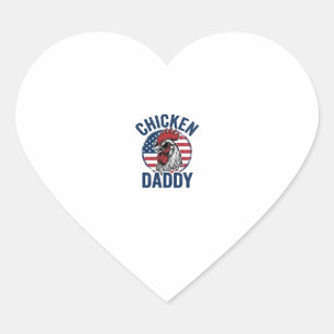 Sticker Cœur Chemise patriotique vintage Coq Papa Poulet Desi