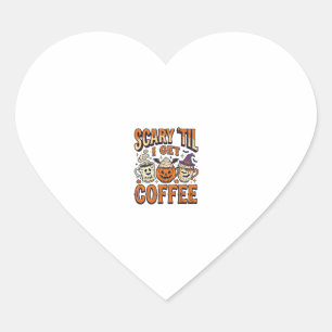 Sticker Cœur Chemise vintage Halloween Café Épouvantable jusqu'