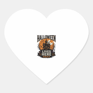 Sticker Cœur Chemise Vintage Halloween Maison Hantée Quotidien