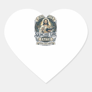 Sticker Cœur Chemisier Vintage Soins de peau Esthéticien Jésus
