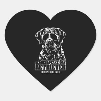 Sticker Cœur Chesapeake Bay Retriever chien cool jamais mère ch