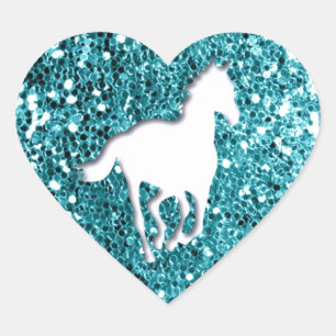 Sticker Cœur Cheval blanc sur le regard de parties