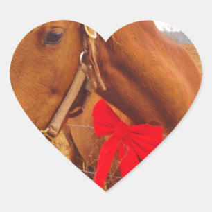 Sticker Cœur Cheval Brown Bow