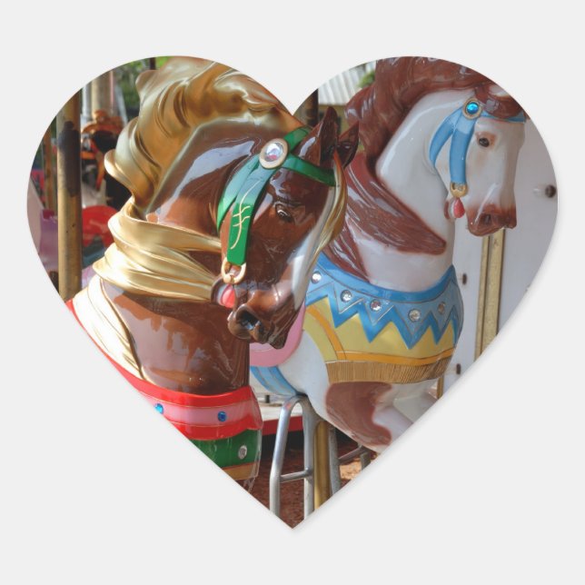 Sticker Cœur Chevaux joyeux (Devant)