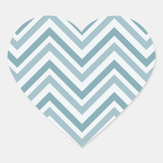 Sticker Cœur Chevron bleu (Devant)