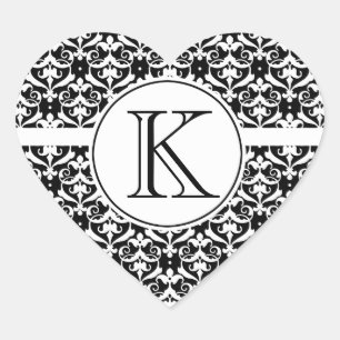 Sticker Cœur Chic Damask