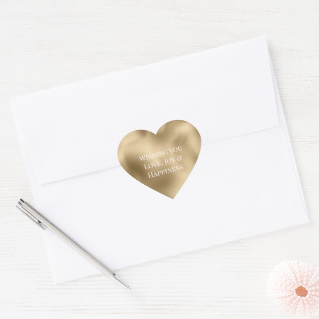 Sticker Cœur Chic Glam Gold (Enveloppe)