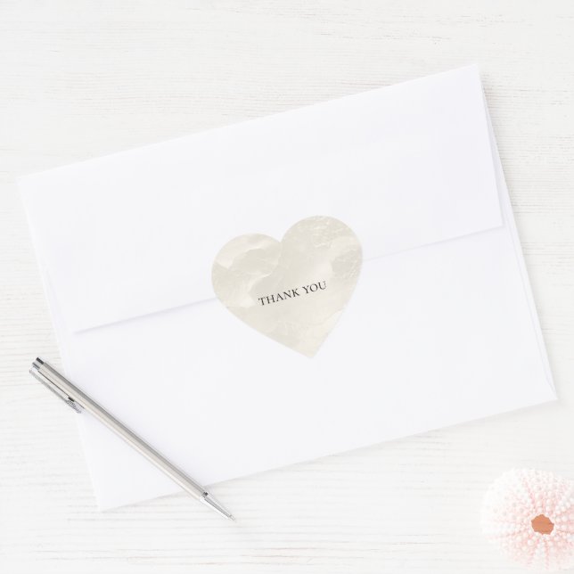 Sticker Cœur Chic Perle Blanche Glam   (Enveloppe)