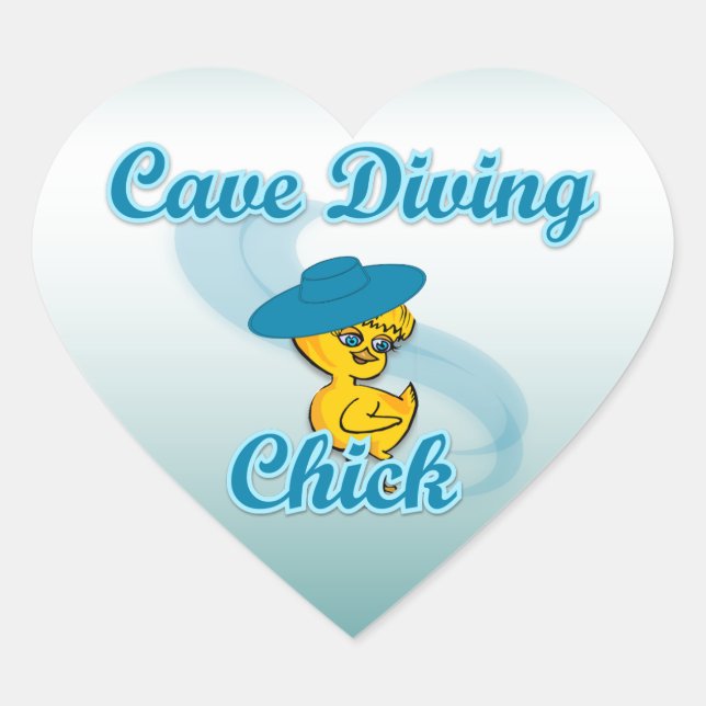 Sticker Cœur Chick de plongée sous-marine #3 (Devant)
