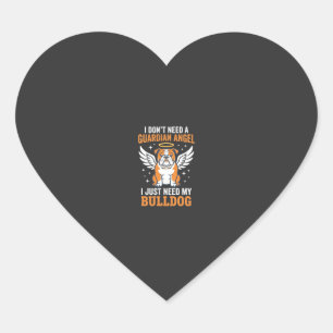 Sticker Cœur Chien ange gardien Bouledogue