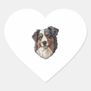 Sticker Cœur Chien berger australien