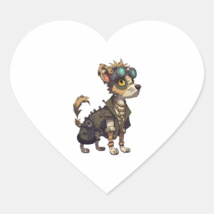 Sticker Cœur Chien d'aventure