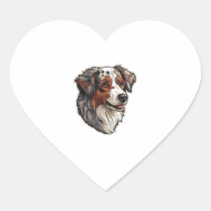 Sticker Cœur Chien de berger australien 1