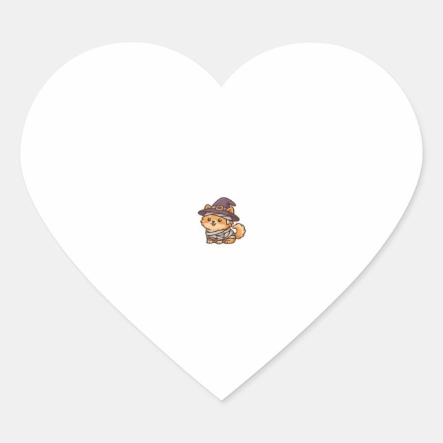 Sticker Cœur � Chien Éffrayant Kawaii Halloween Chiot Classique (Devant)