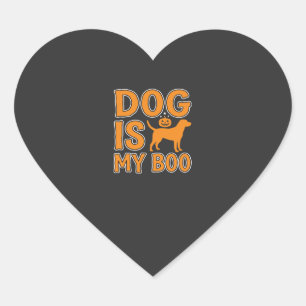 Sticker Cœur Chien Est Mon Boo Halloween Chien