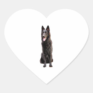 Sticker Cœur Chien noir berger allemand