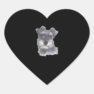 Sticker Cœur Chien Schnauzer miniature - Aquarelle Art Chien Ca