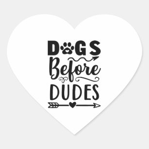 Sticker Cœur Chiens avant les mecs