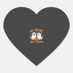 Sticker Cœur Chiens fantômes Halloween sans farces juste des fr