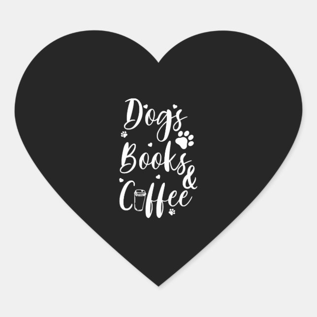Sticker Cœur Chiens Livres Café Amoureux des chiens Livre Worm (Devant)