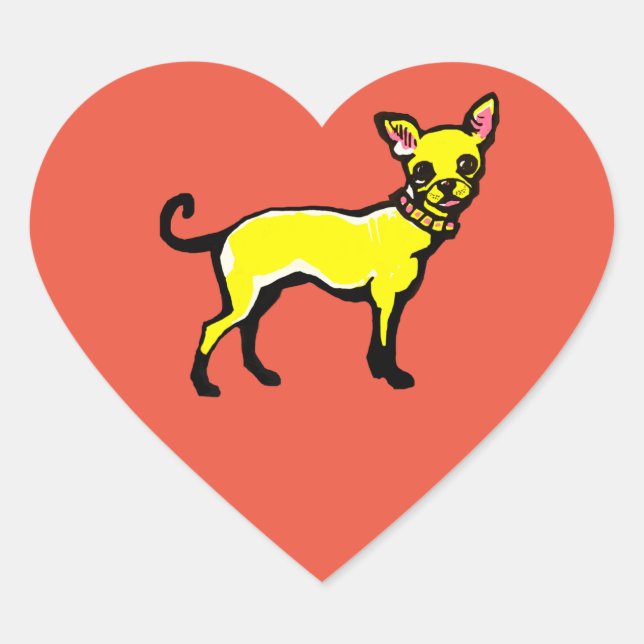 Sticker Cœur Chihuahua (Devant)