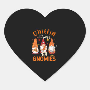 Sticker Cœur Chillin Avec Mes Gnomies ER Infirmière Gnome Thank