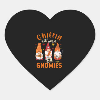 Sticker Cœur Chillin Avec Mes Gnomies ER Infirmière Gnome Thank