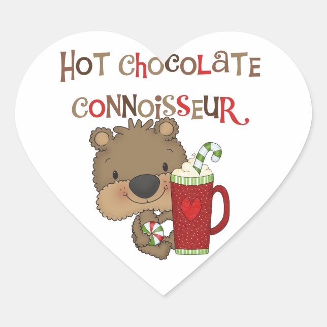 Sticker Cœur Chocolat chaud Connoisseur Garçon Ours (Devant)